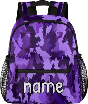 Camo Design Personalized Name Mini Backpack Waterproof Custom Casual Travel Small Backpacks with Zipper,12 Inch