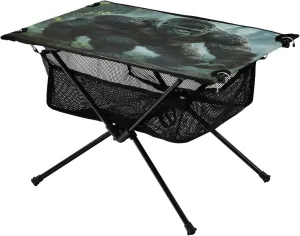 Camping Table Lightweight Portable Folding Table with Mesh Storage Net Chimpanzee Forest Ideal for Camping Hiking Beach Picnic Travel Backyard