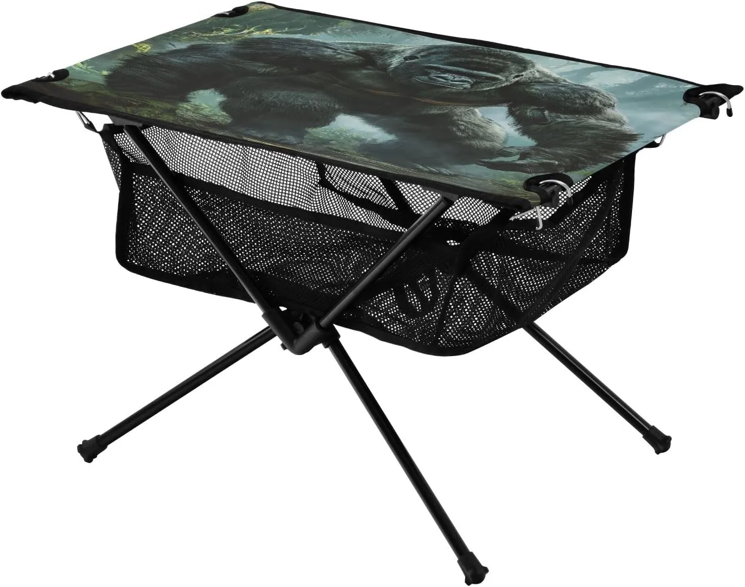 Camping Table Lightweight Portable Folding Table with Mesh Storage Net Chimpanzee Forest Ideal for Camping Hiking Beach Picnic Travel Backyard