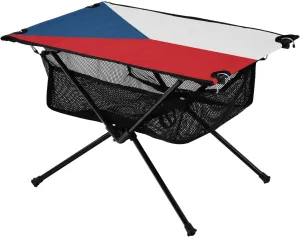 Camping Table Lightweight Portable Folding Table with Mesh Storage Net Czech Republic Flag Ideal for Camping Hiking Beach Picnic Travel Backyard