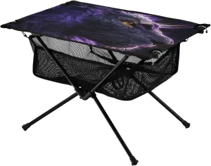 Camping Table Lightweight Portable Folding Table with Mesh Storage Net Night Lion Ideal for Camping Hiking Beach Picnic Travel Backyard