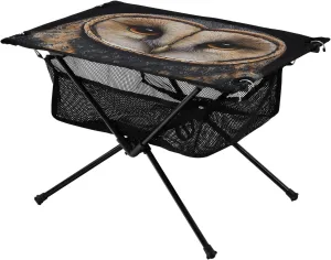 Camping Table Lightweight Portable Folding Table with Mesh Storage Net Owl Animal Ideal for Camping Hiking Beach Picnic Travel Backyard