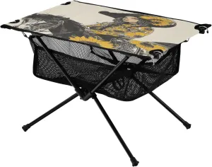 Camping Table Lightweight Portable Folding Table with Mesh Storage Net Sunflower Horse Ideal for Camping Hiking Beach Picnic Travel Backyard