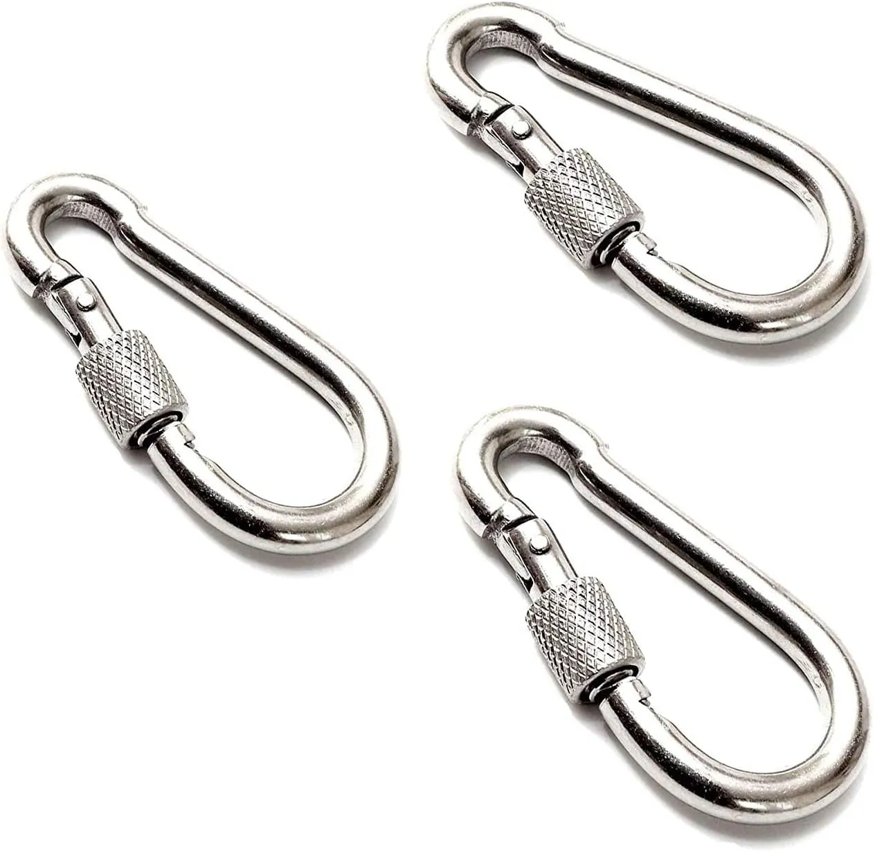 Carabiner Clip Screw Locking Carabiner - D-Ring Locking Carabiners - Carabiner Hooks D Ring Clip - Carabiners Heavy Duty Carabiner Clips Snap Hooks for Outdoor Camping Fishing Hiking