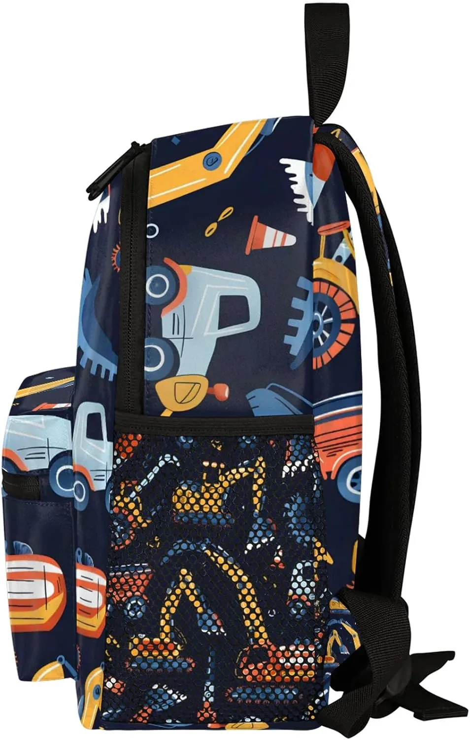 Cartoon Vehicle Construction Car Personalized Backpack Bag with Name Lightweight Custom Shoulder Bags Waterproof Casual Backpacks Travel Laptop Bag for Work Picnic 12in