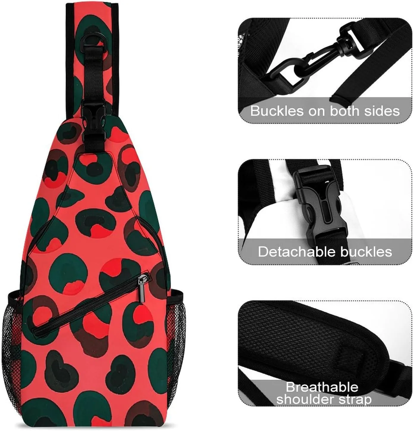 Cherry Blossom Sling Bag Lightweight Crossbody Chest Pack Travel Shoulder Bag with Adjustable Strap