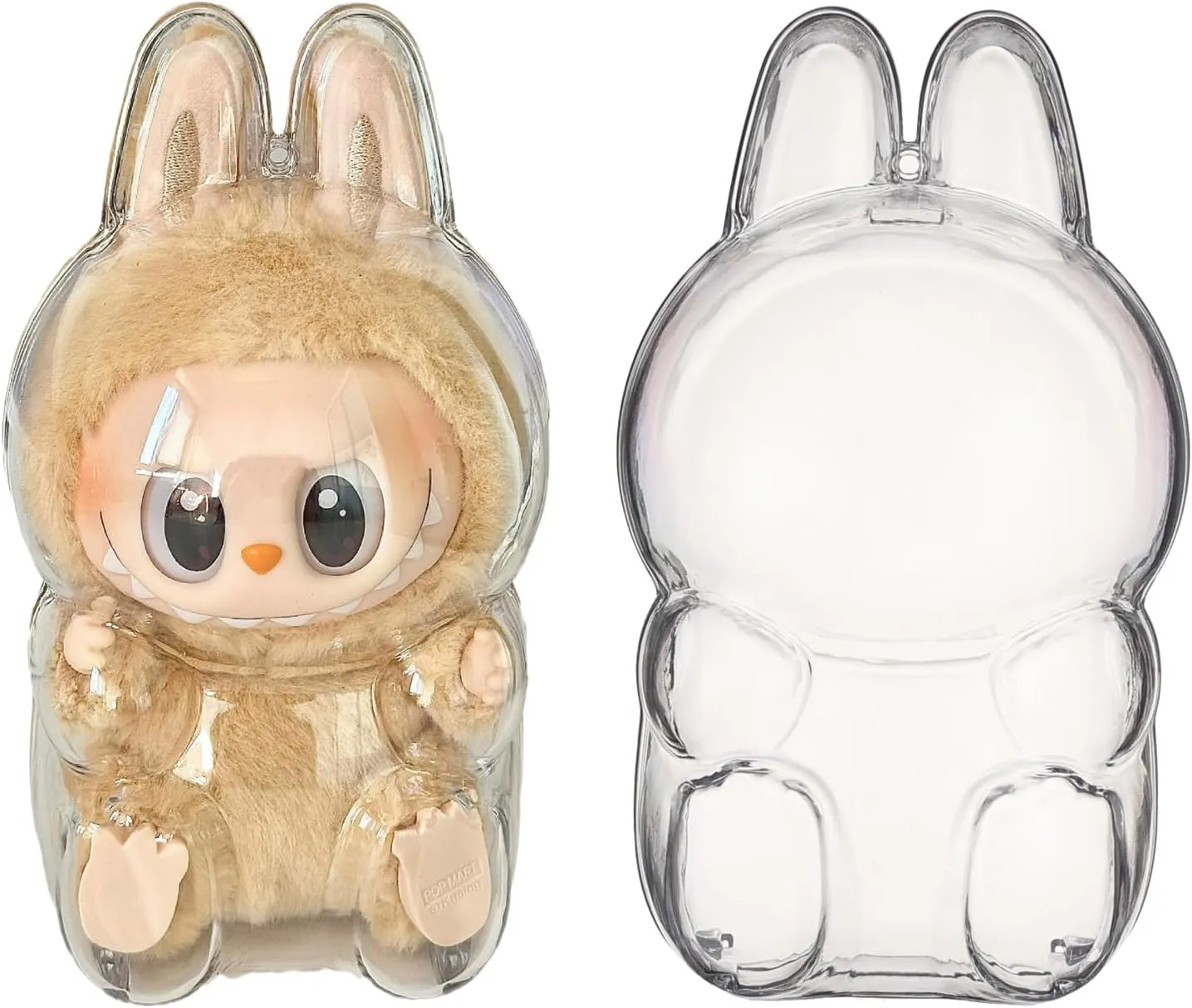Clear Bag Keychain For LABUBU Plush Doll,Hanging Display Case,Protective Case,Plastic PVC Storage Box (V2)