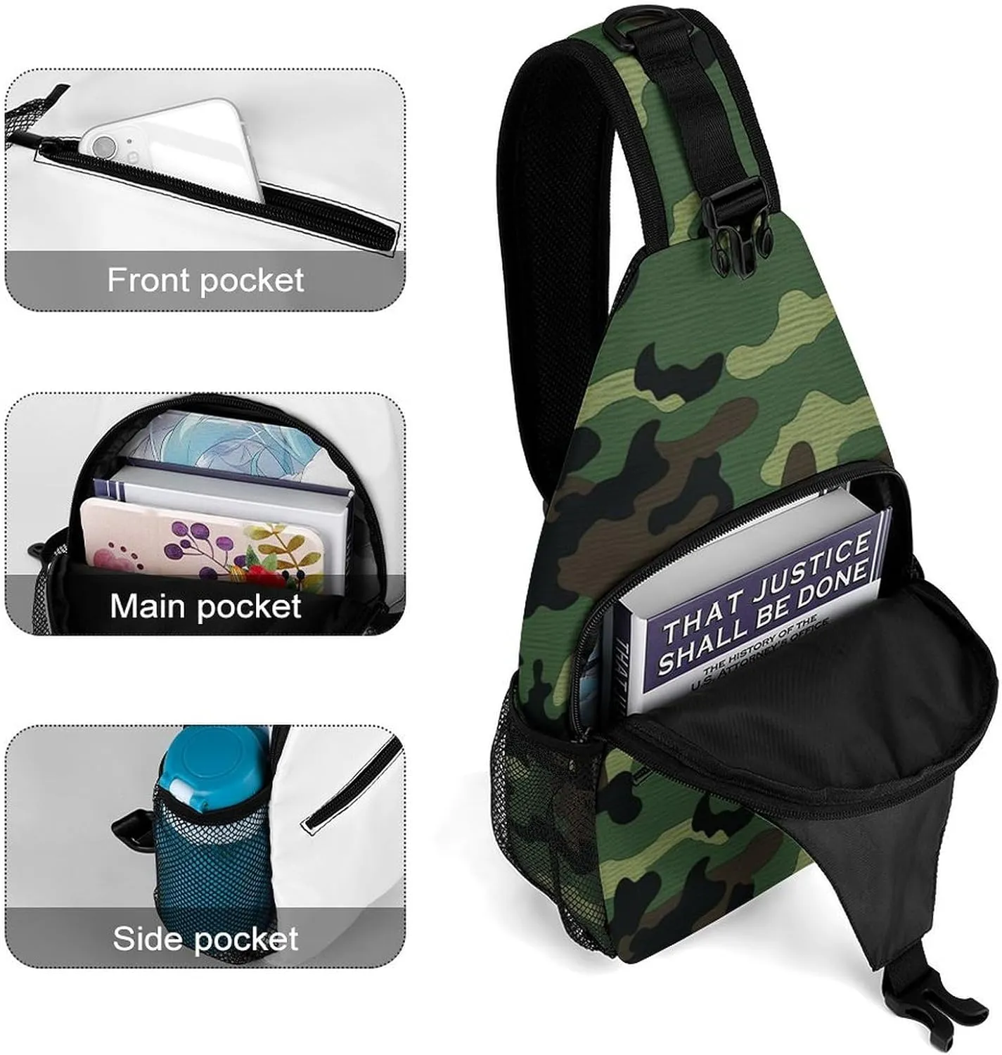 Color Chocolate Sling Bag Lightweight Crossbody Chest Pack Travel Shoulder Bag with Adjustable Strap