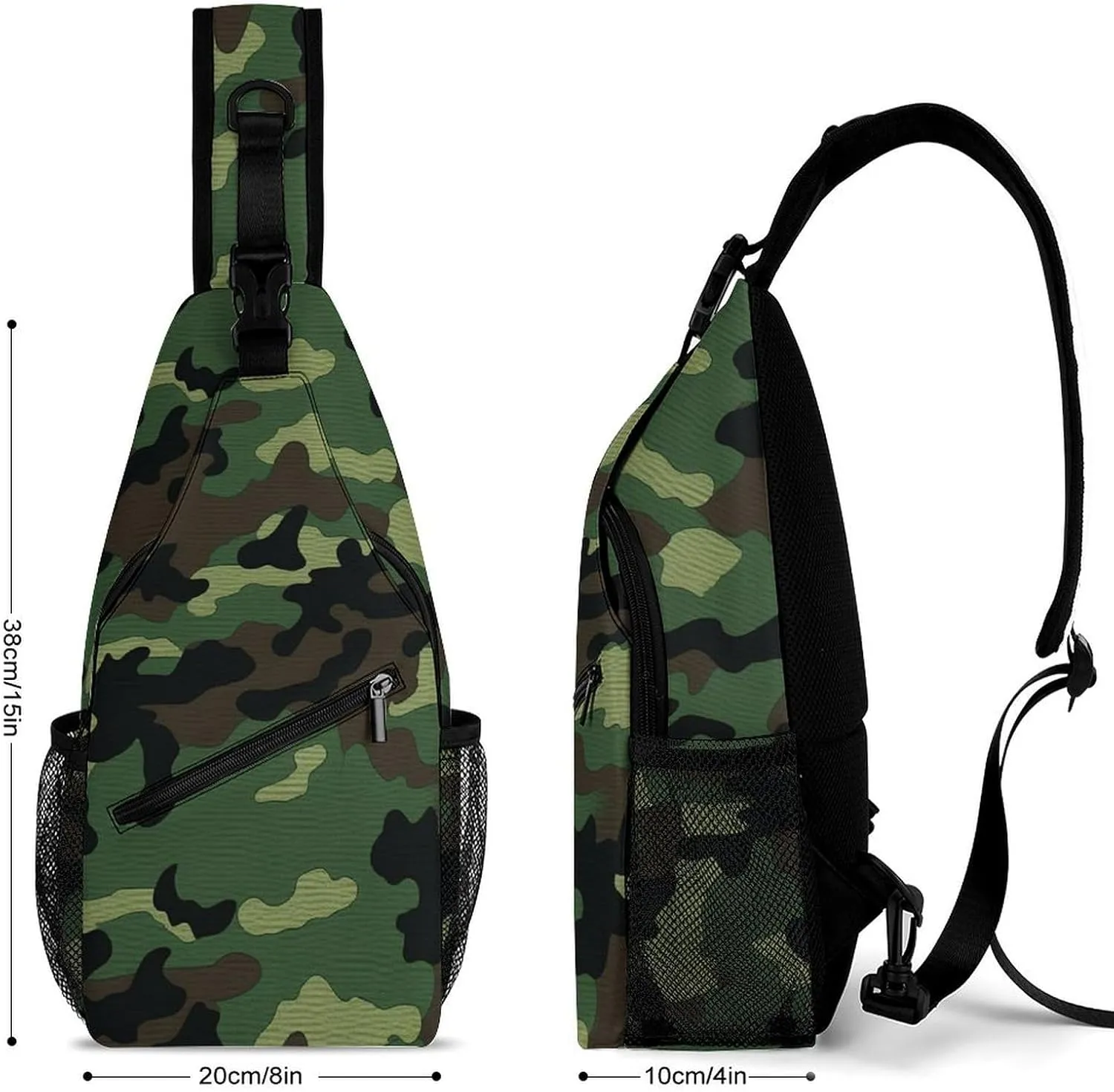 Color Chocolate Sling Bag Lightweight Crossbody Chest Pack Travel Shoulder Bag with Adjustable Strap