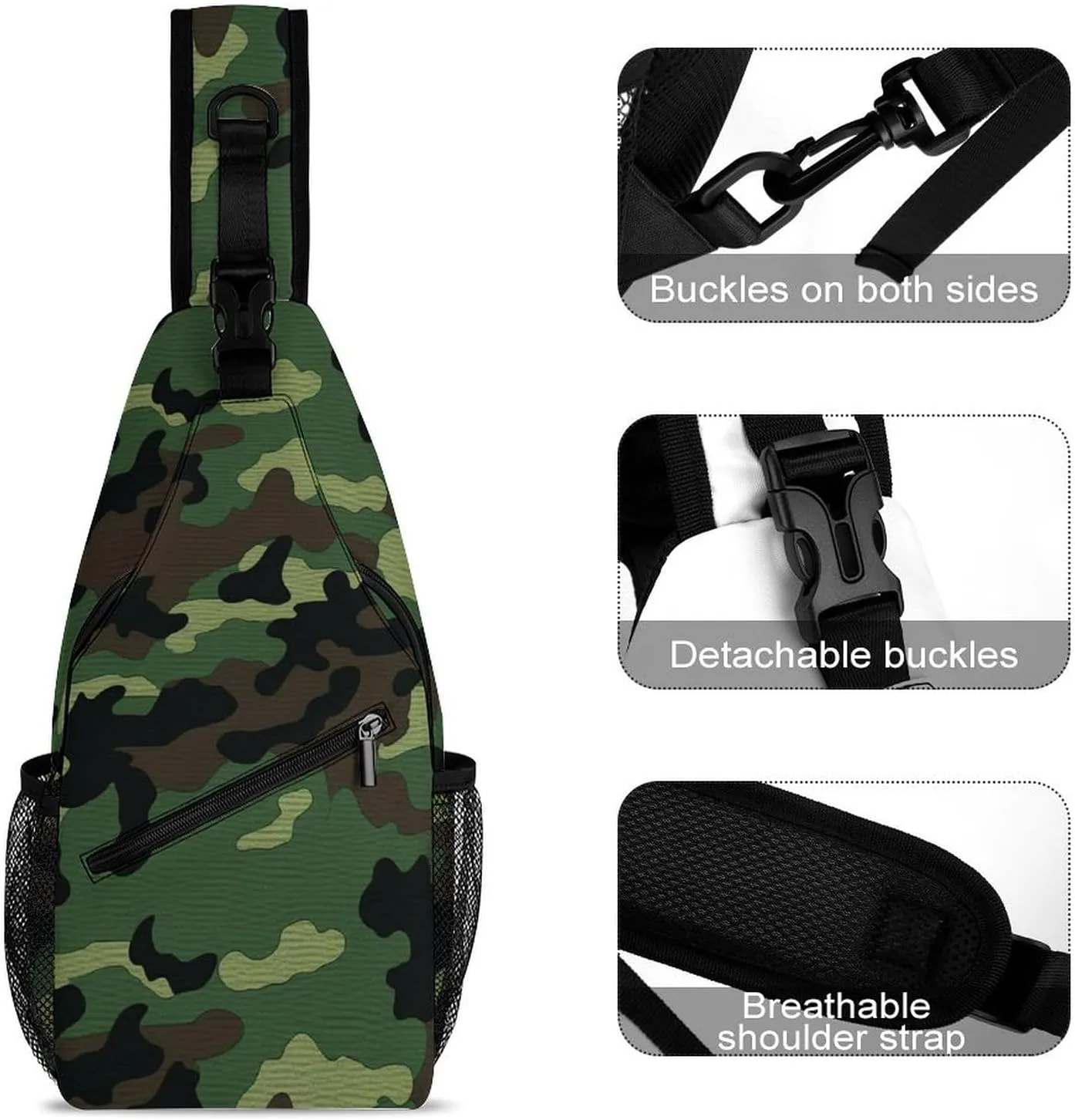 Color Chocolate Sling Bag Lightweight Crossbody Chest Pack Travel Shoulder Bag with Adjustable Strap