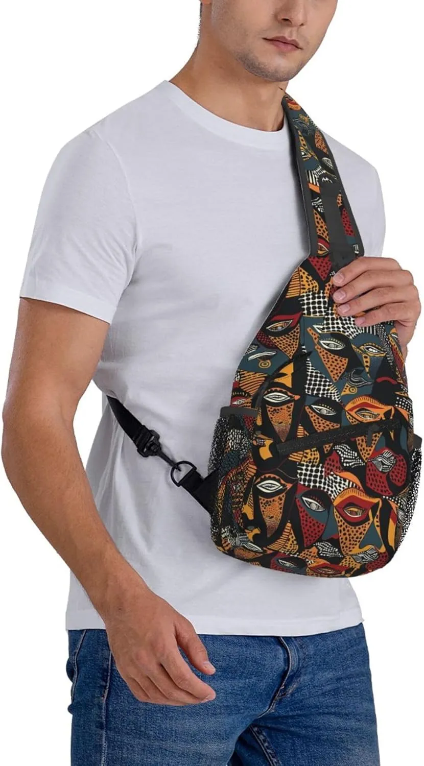 Colorful Women Eyes Sling Backpack Crossbody Bag, Chest Bag Daypack for Outdoors Hiking Traveling