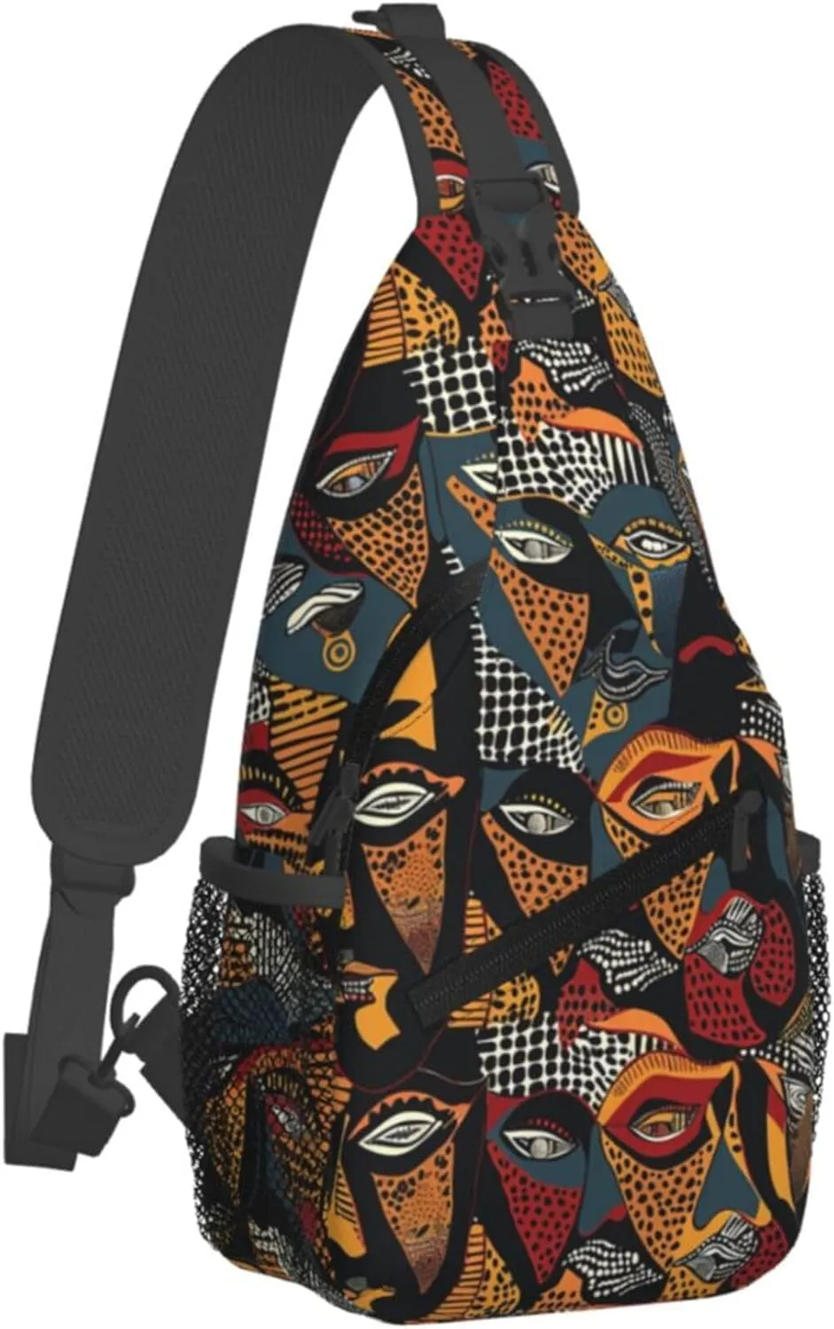 Colorful Women Eyes Sling Backpack Crossbody Bag, Chest Bag Daypack for Outdoors Hiking Traveling