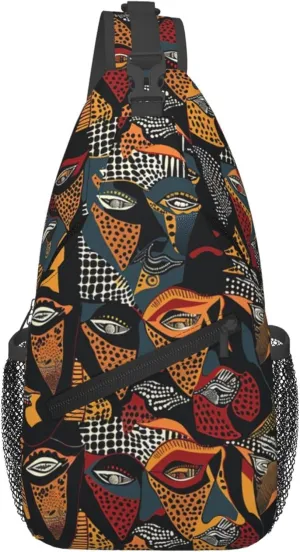 Colorful Women Eyes Sling Backpack Crossbody Bag, Chest Bag Daypack for Outdoors Hiking Traveling
