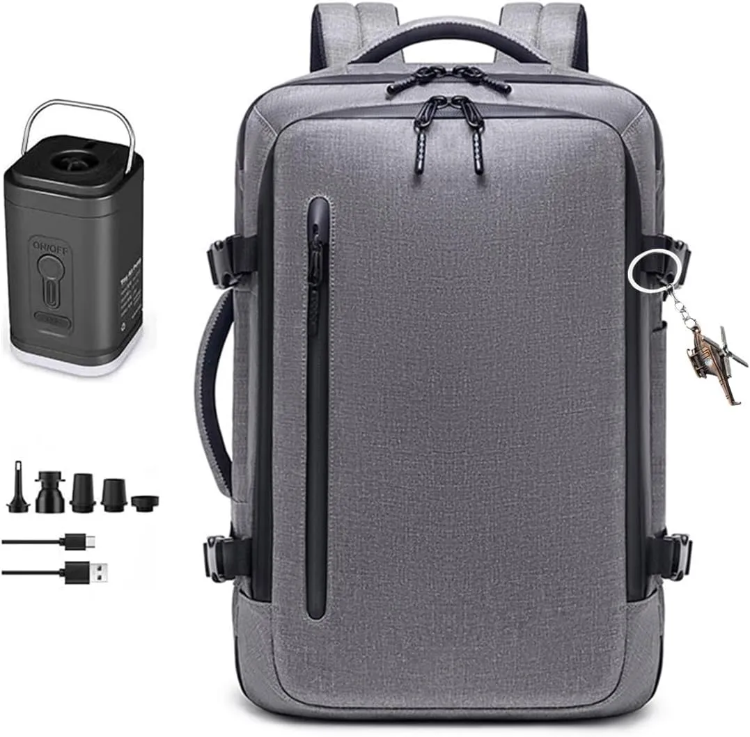 Compression Backpack with Vacuum Pump,Business Backpacks with Vacuum Seal,Large Capacity Expandable Airback for Travel