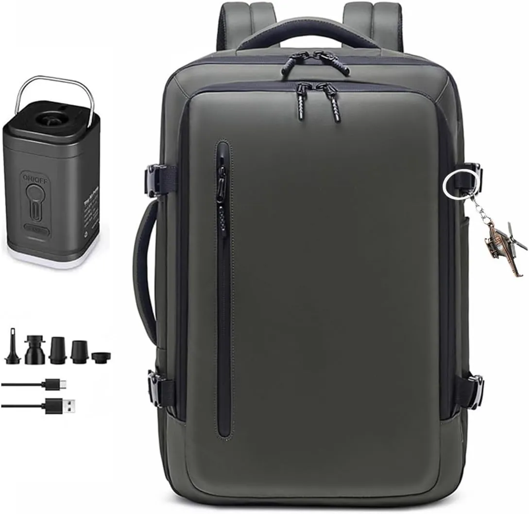 Compression Backpack with Vacuum Pump,Business Backpacks with Vacuum Seal,Large Capacity Expandable Airback for Travel