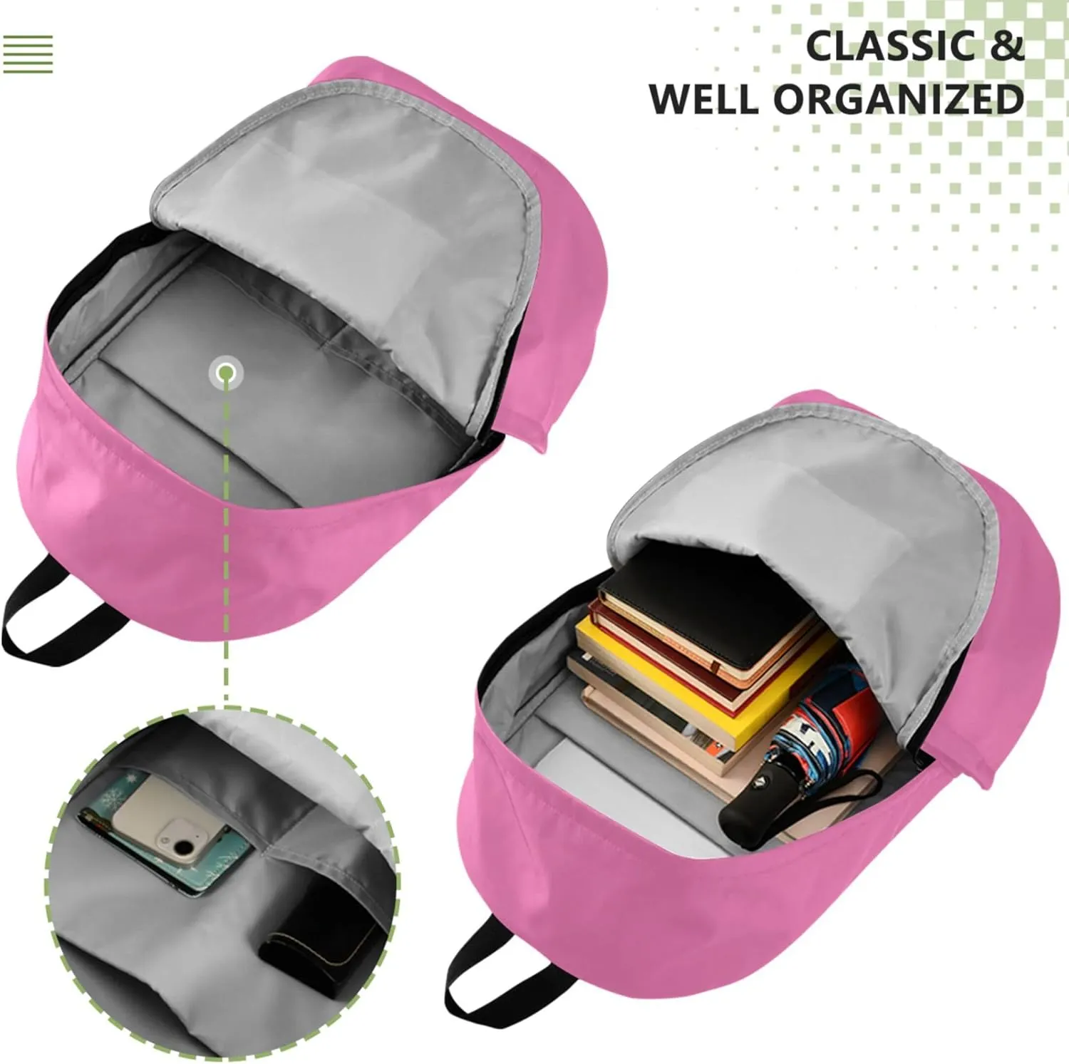 Coral Pink Cute Backpack for Women Daypack Waterproof Gifts for College Students