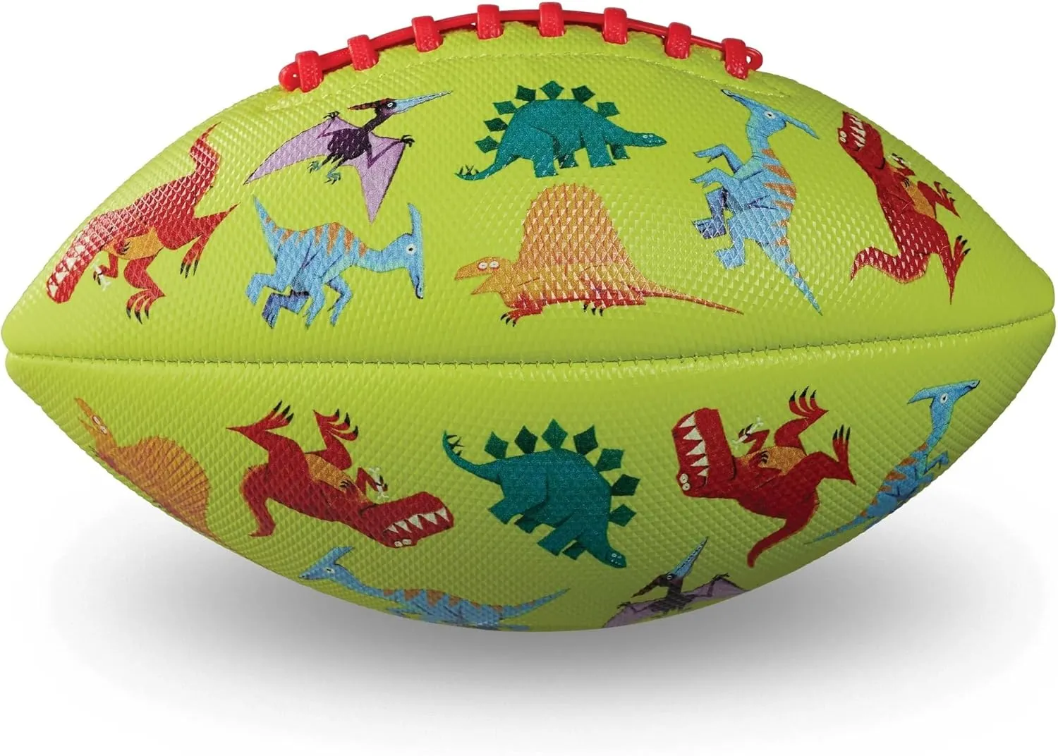 Crocodile Creek Soft Textured Football for Kids Ages 3 and Up - Inflatable Ball for Flag Football Games and Outdoor Sports - Waterproof - Made from Rubber and PVC - Dinosaurs - 9-inch Length