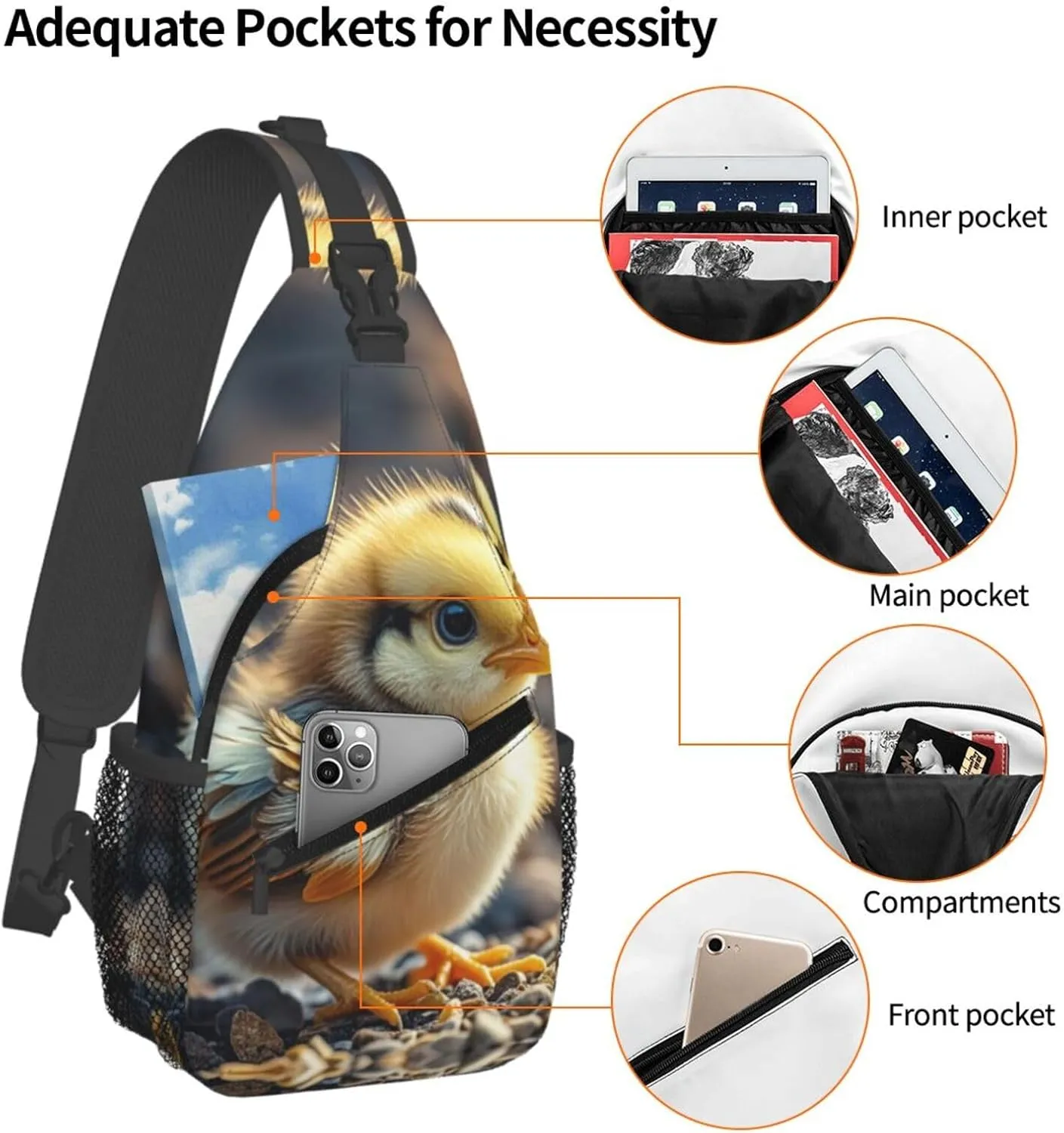 Cross Chest Bag Sling Backpack Cute Sea Animal Manatee Sling Bag Crossbody Shoulder Bag Travel Hiking Daypack
