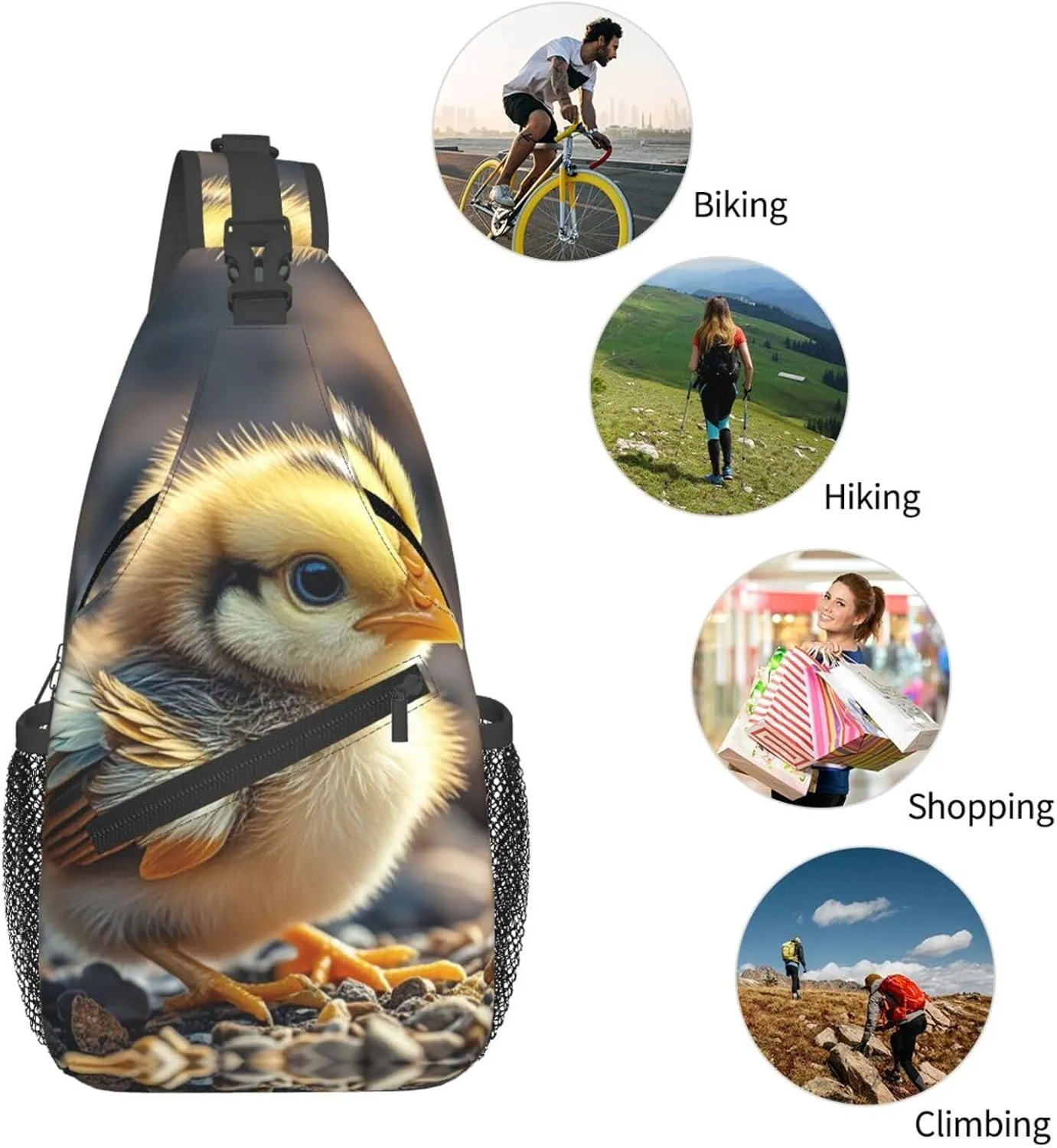 Cross Chest Bag Sling Backpack Cute Sea Animal Manatee Sling Bag Crossbody Shoulder Bag Travel Hiking Daypack