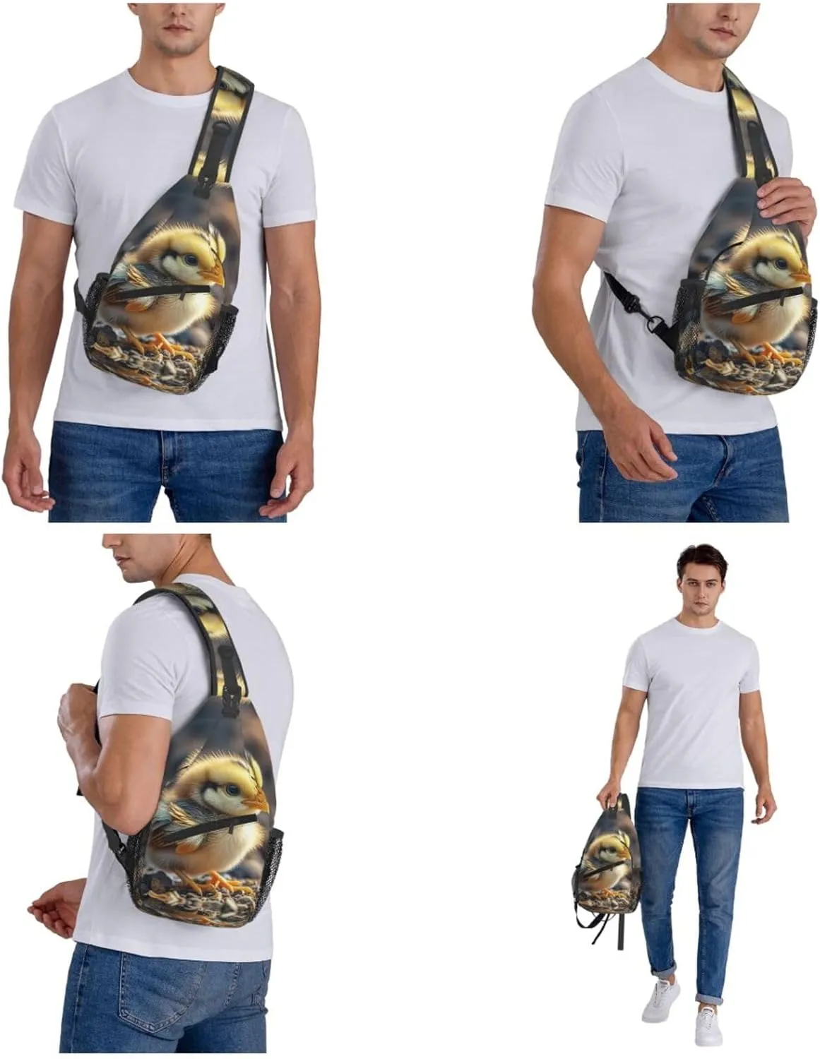 Cross Chest Bag Sling Backpack Cute Sea Animal Manatee Sling Bag Crossbody Shoulder Bag Travel Hiking Daypack