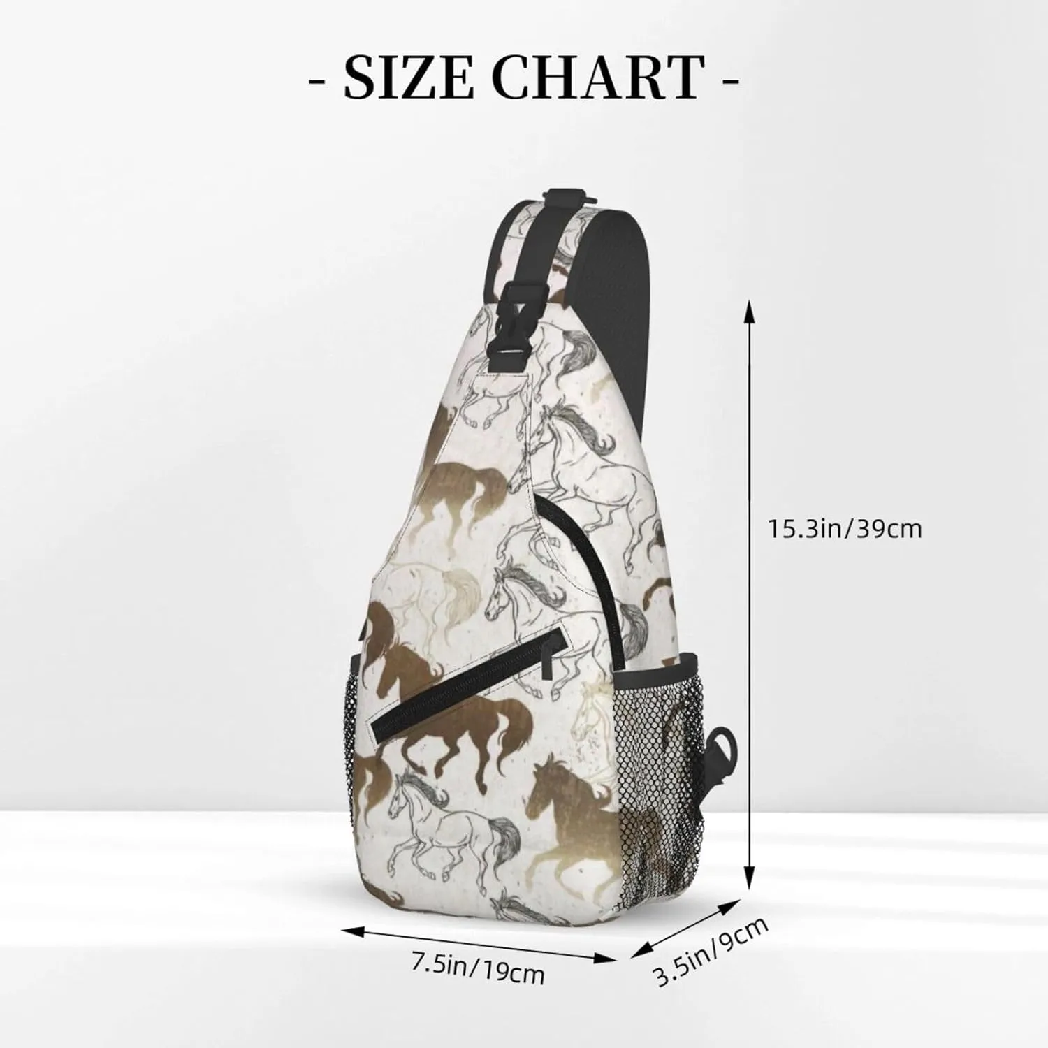 Crossbody Bags For Women Men Horse Race Sling Backpack Chest Shoulder Bag Gym Cycling Travel Hiking Daypack