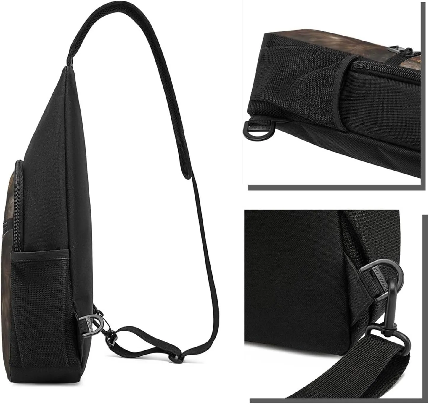 Crossbody Sling Backpack Sling Bag for Men Women Cross Chest Bag Shoulder Bag Corolla Golden Lion Travel Hiking Daypack