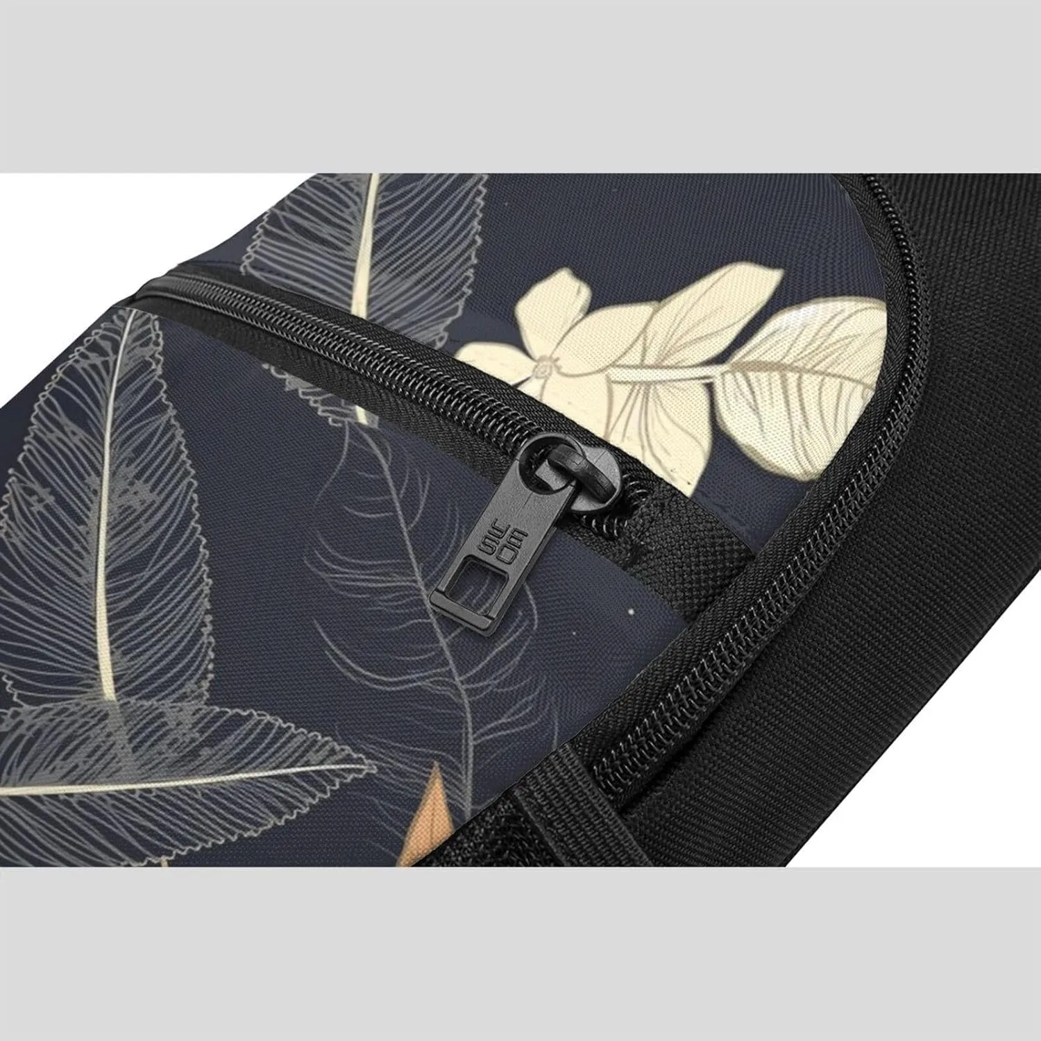 Crossbody Sling Backpack Sling Bag for Men Women Cross Chest Bag Shoulder Bag Elegant leaves Travel Hiking Daypack