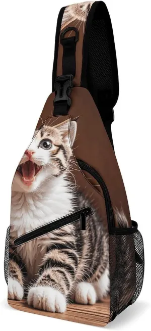 Crossbody Sling Bag Colorful Skulls Print Backpack Sling Bag Travel Hiking Chest Bag Shoulder Bag Daypack