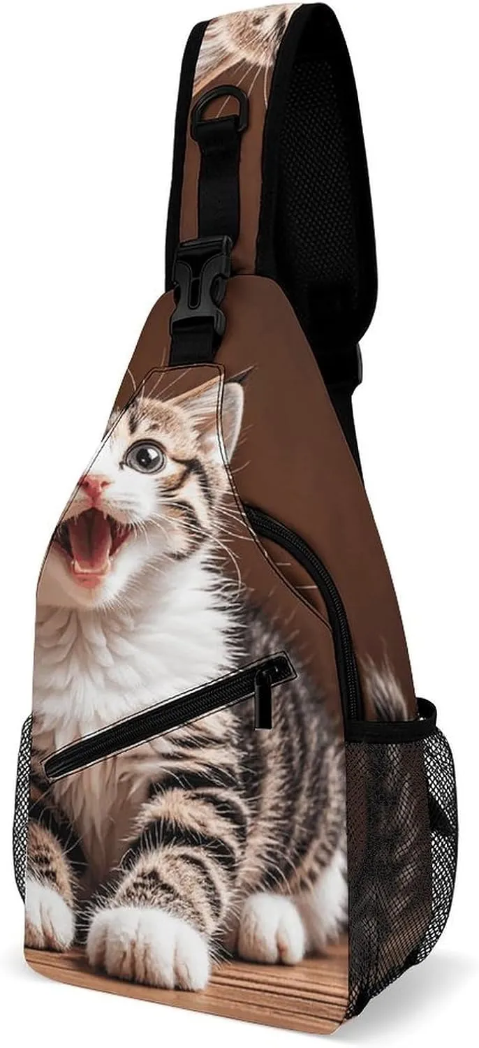 Crossbody Sling Bag Colorful Skulls Print Backpack Sling Bag Travel Hiking Chest Bag Shoulder Bag Daypack