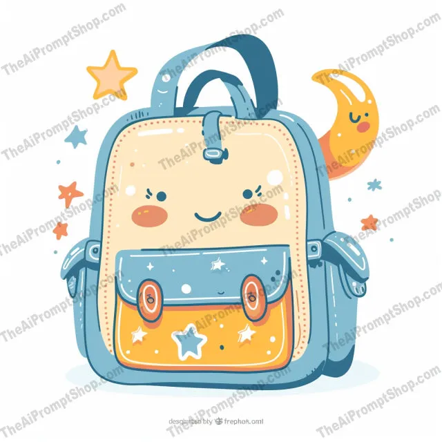 Cute Cartoon Backpacks AI MidJourney Image Prompt, 8899