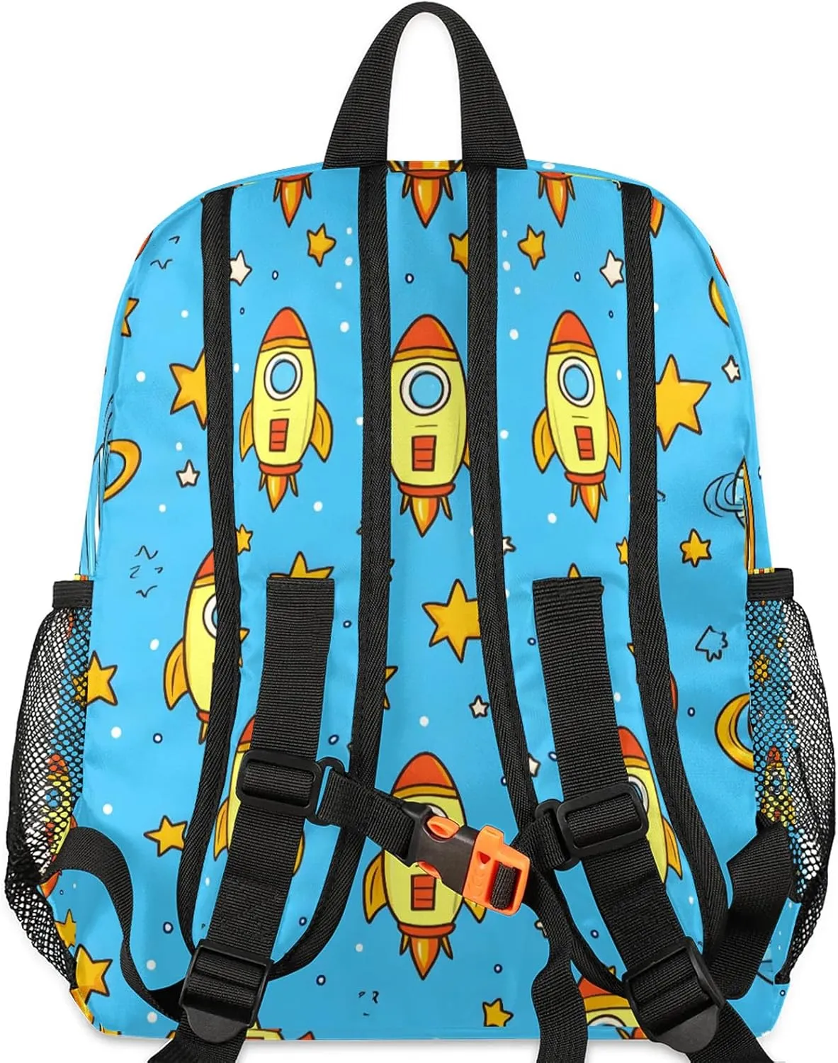 Cute Cartoon Rocket Personalized Backpack Bag with Name Lightweight Custom Shoulder Bags Waterproof Casual Backpacks Travel Laptop Bag for Work Picnic 12in