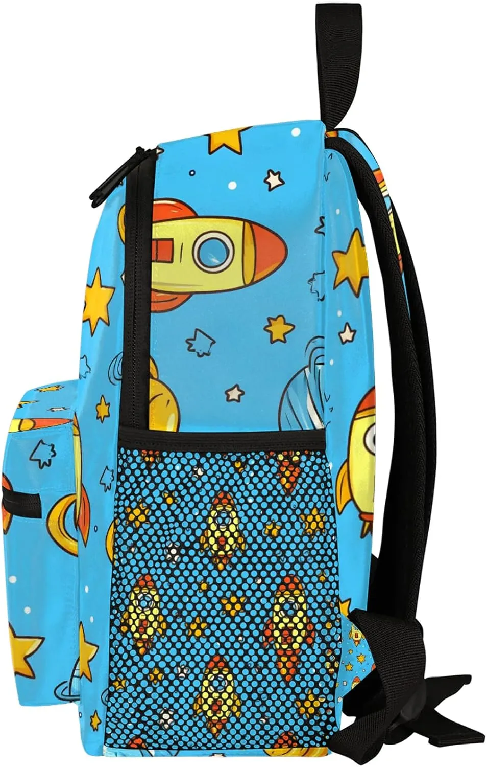 Cute Cartoon Rocket Personalized Backpack Bag with Name Lightweight Custom Shoulder Bags Waterproof Casual Backpacks Travel Laptop Bag for Work Picnic 12in