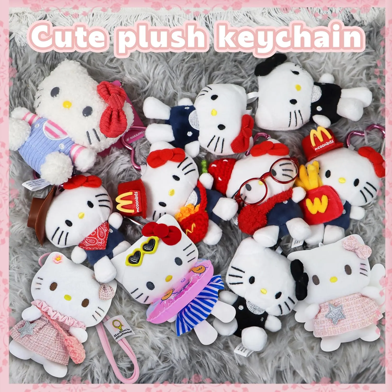 Cute Plush Keychain, Soft Stuffed Animal Plush Keychain Gifts for Girls,Fans Christmas, New Year