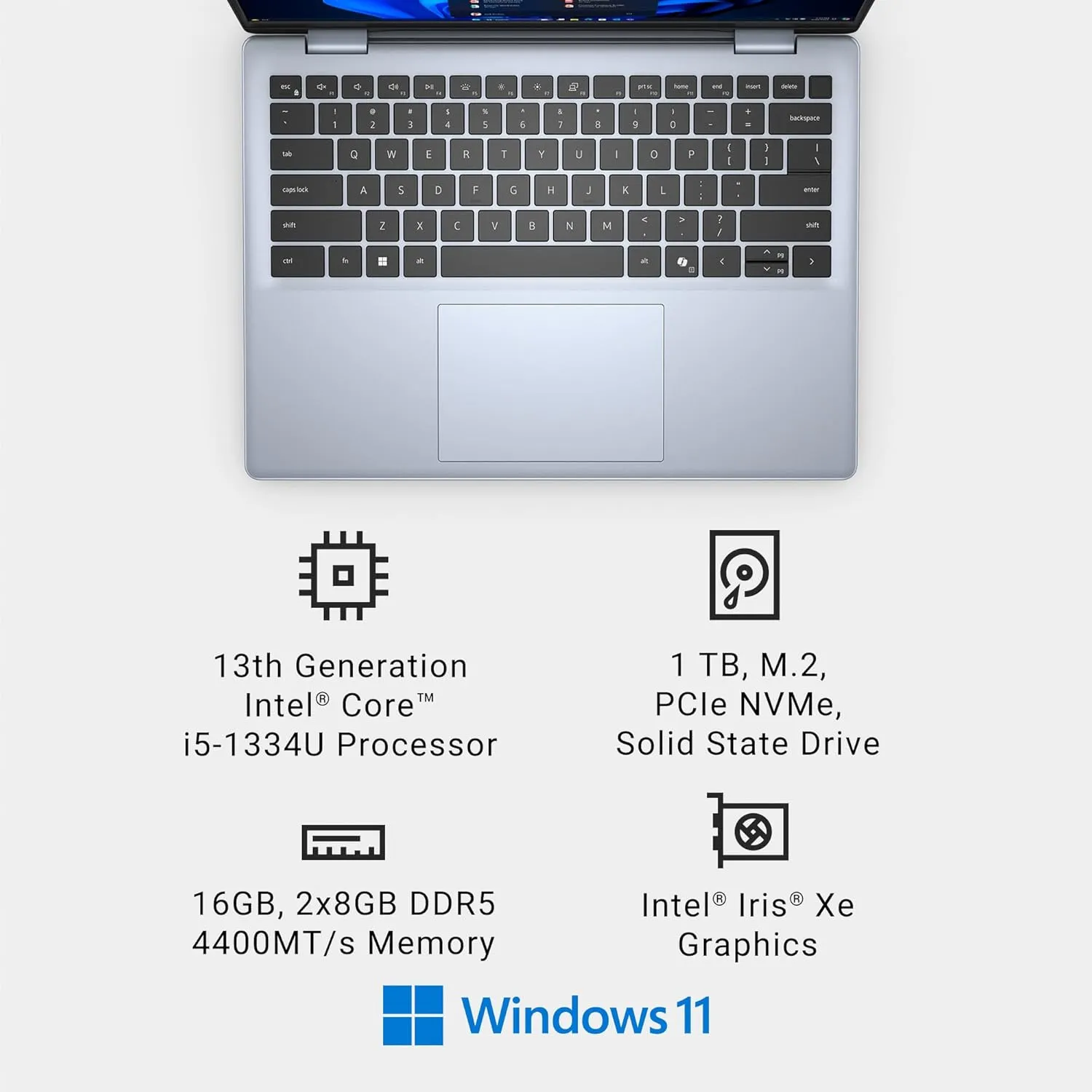 Dell Inspiron 14 Business Laptop 5440-14.0-inch 16:10 FHD , Intel Core i5-1334U, 16GB RAM, 1TB SSD, Intel Iris Xe Graphics, Windows 11 Pro Laptop, McAfee Business Protection 1-Year, Onsite Service