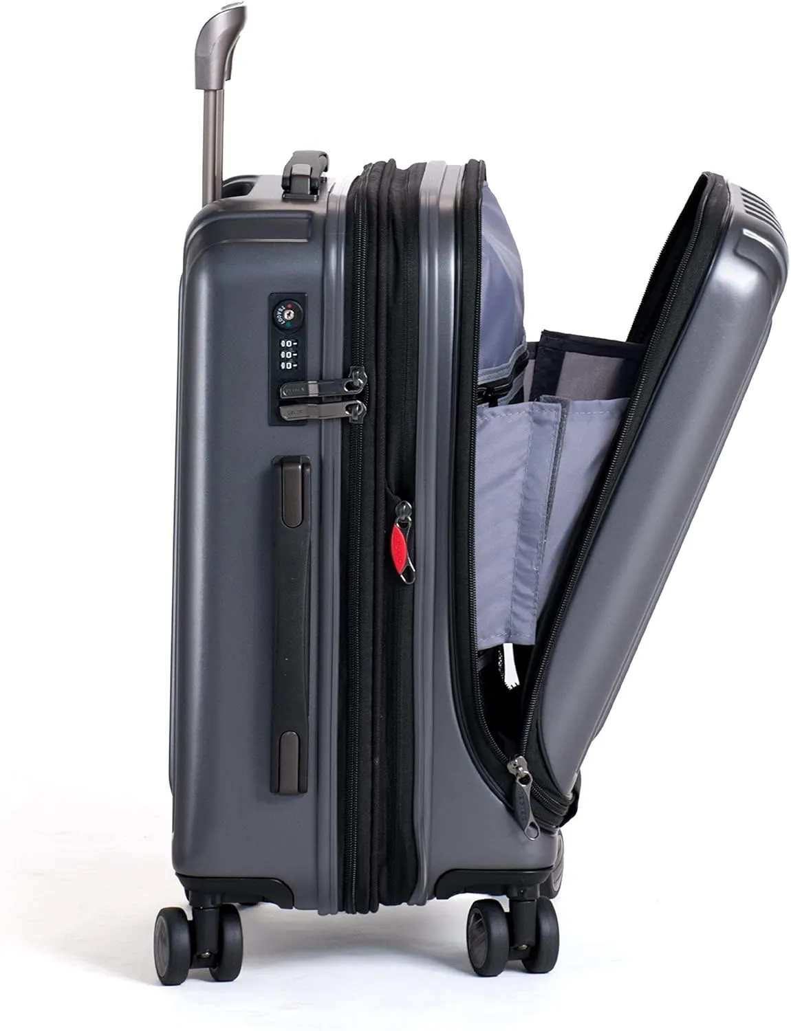 DELSEY PARIS Titanium Hardside Expandable Luggage with Spinner Wheels Carry-On Luggage, Graphite, Carry-On 19 Inch
