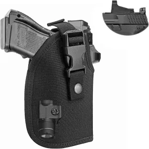 Depring Molle Tactical Belt Holster for Handguns with Light Laser Optic Attachment Universal Adjustable Outside The Waistband Holster