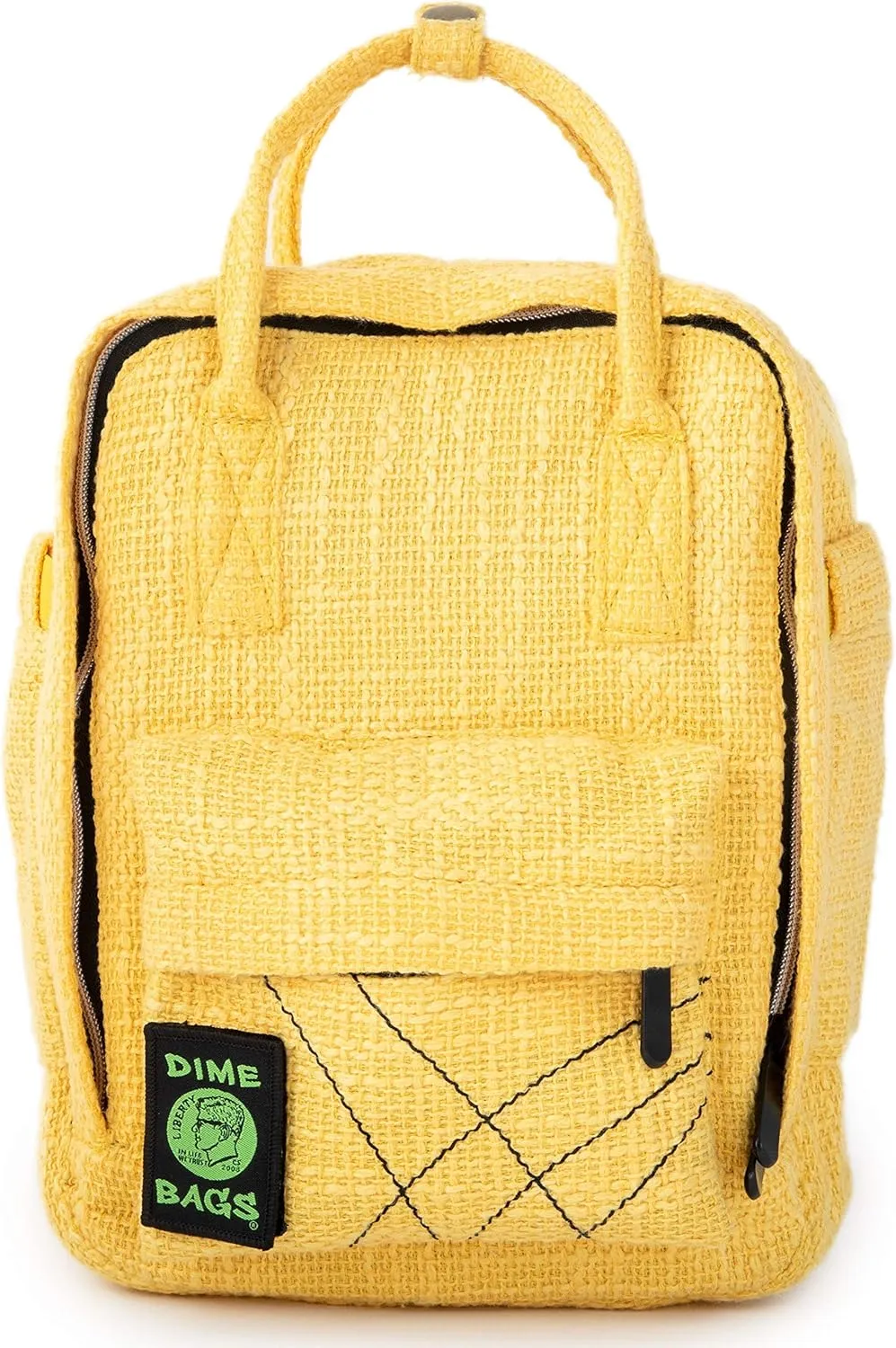 DIME BAGS - Mini Backpack - Multi Small Backpack - Travel Bag (Hemp Material, Yellow)