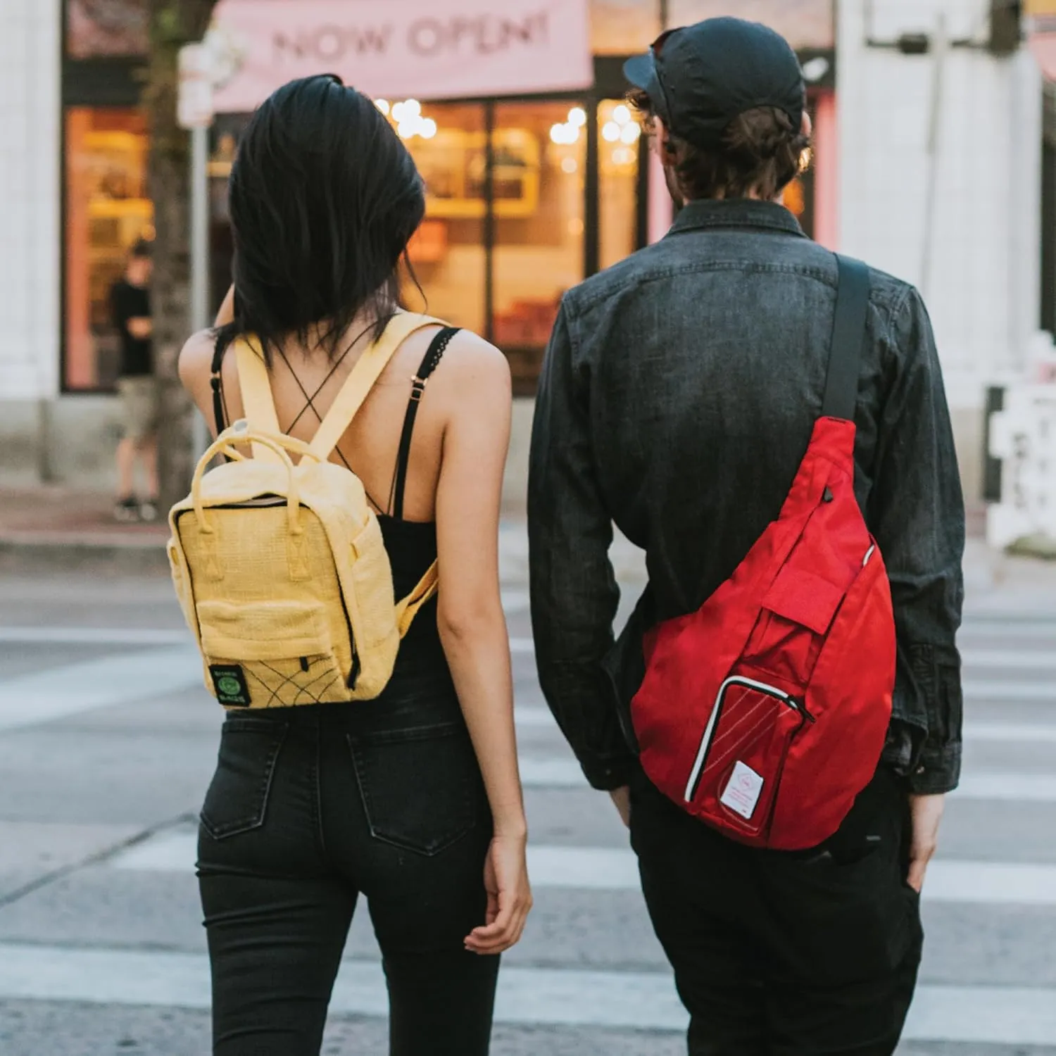 DIME BAGS - Mini Backpack - Multi Small Backpack - Travel Bag (Hemp Material, Yellow)