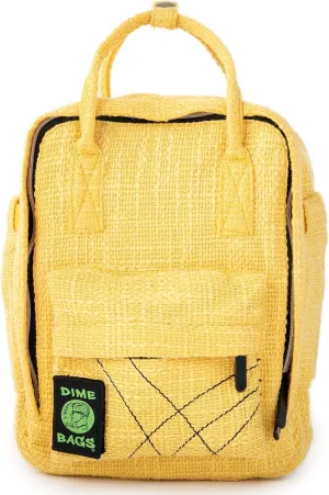 DIME BAGS - Mini Backpack - Multi Small Backpack - Travel Bag (Hemp Material, Yellow)
