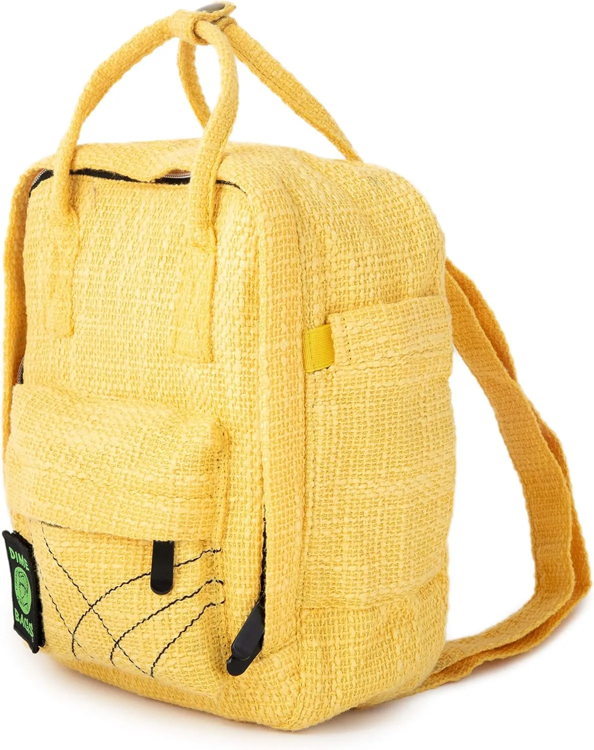 DIME BAGS - Mini Backpack - Multi Small Backpack - Travel Bag (Hemp Material, Yellow)