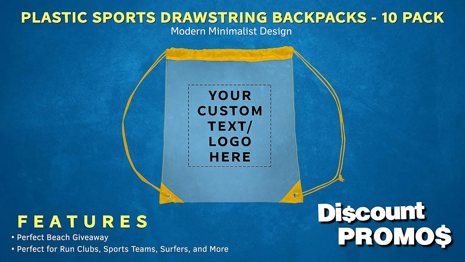 DISCOUNT PROMOS Plastic Drawstring Backpacks