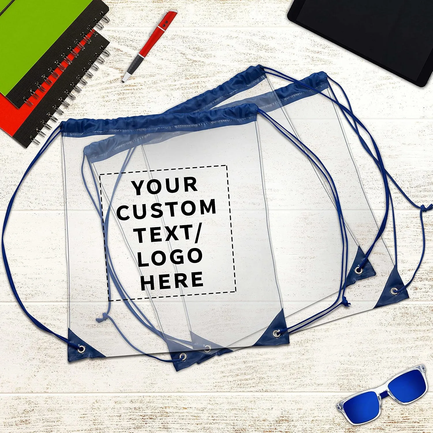 DISCOUNT PROMOS Plastic Drawstring Backpacks