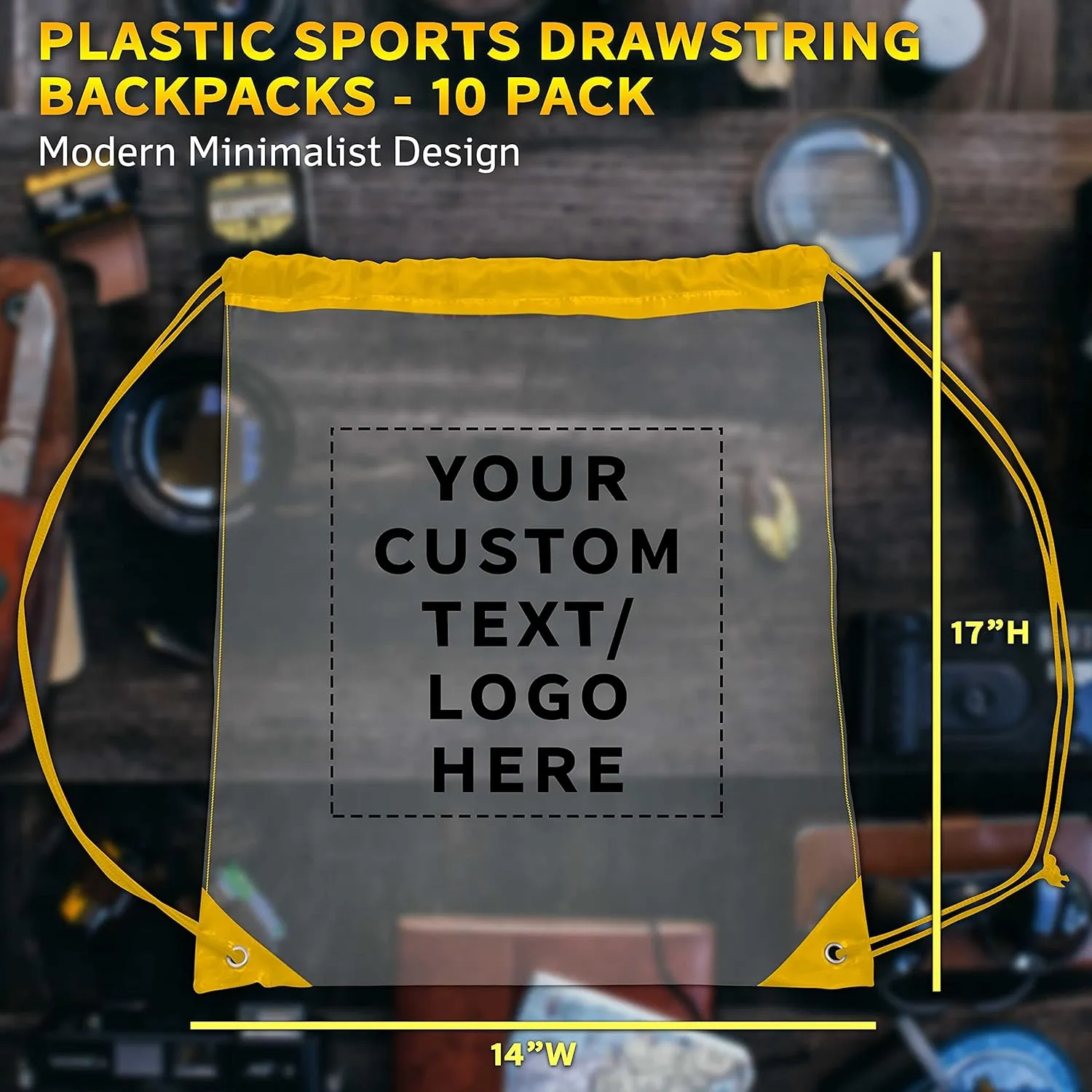 DISCOUNT PROMOS Plastic Drawstring Backpacks