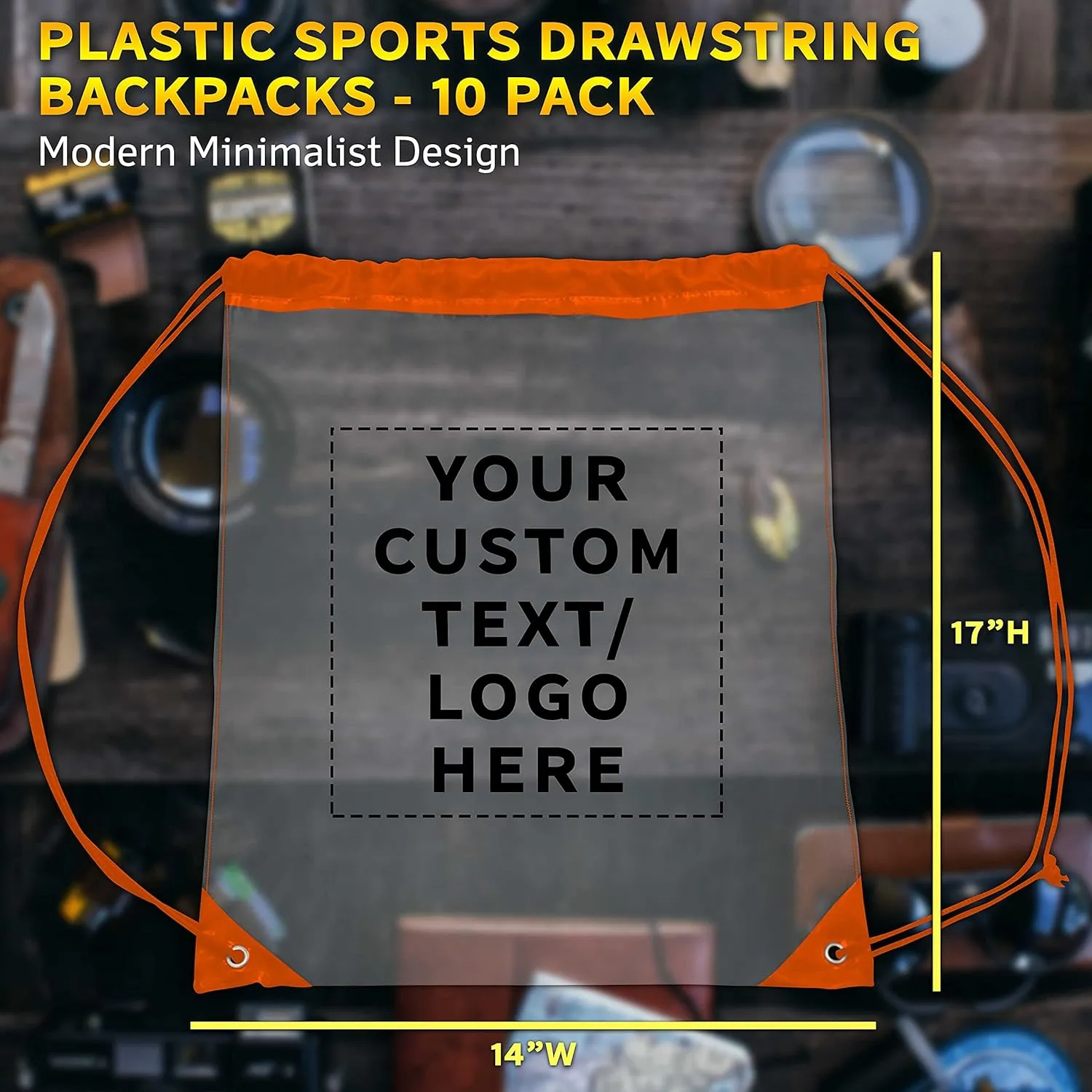 DISCOUNT PROMOS Plastic Drawstring Backpacks