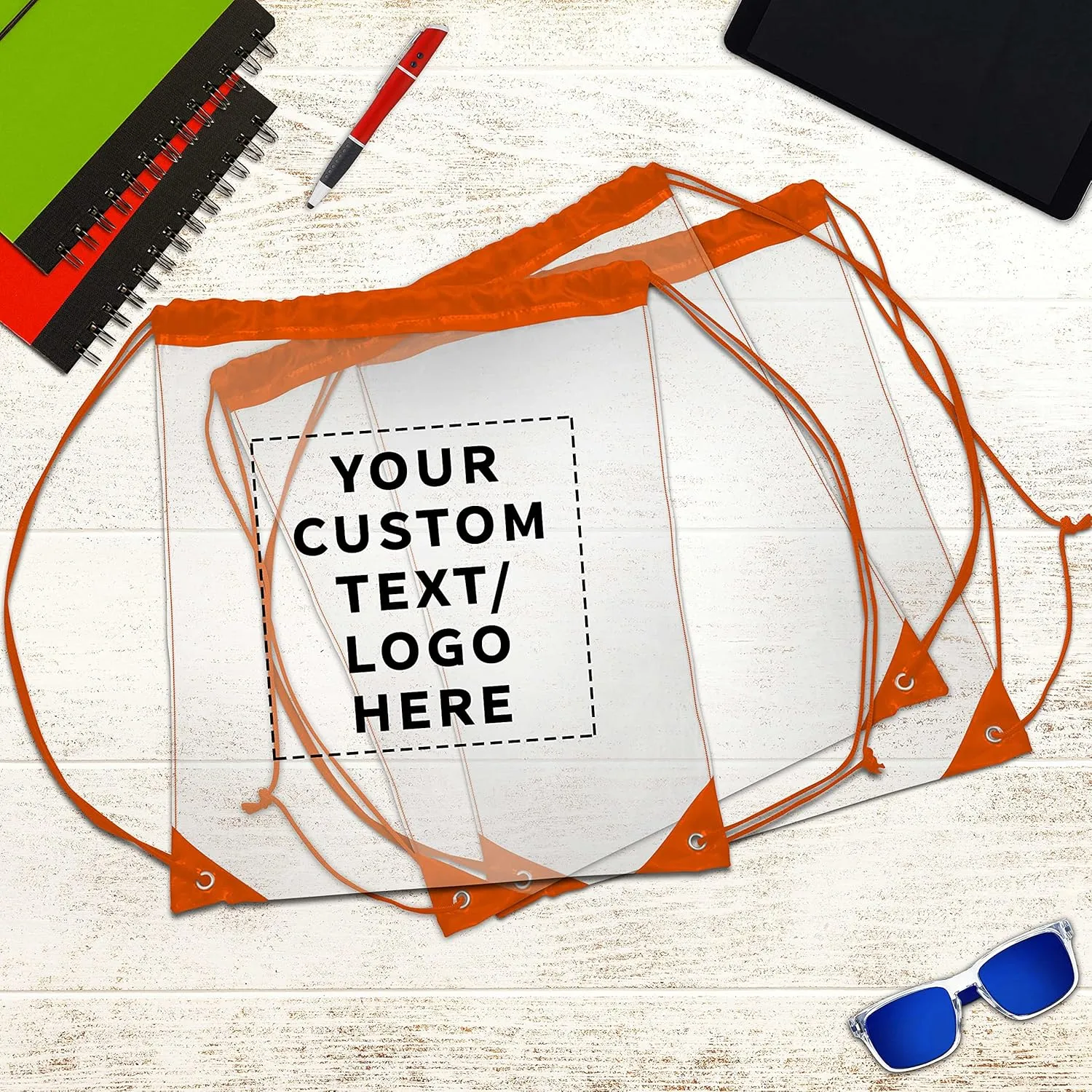 DISCOUNT PROMOS Plastic Drawstring Backpacks