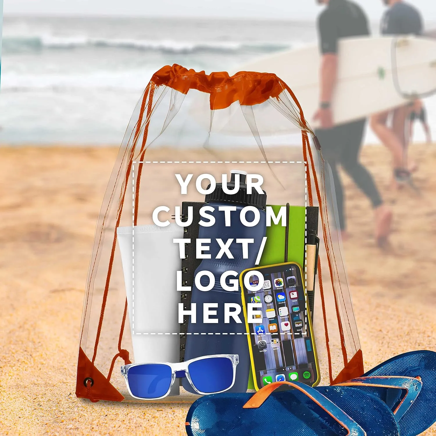 DISCOUNT PROMOS Plastic Drawstring Backpacks