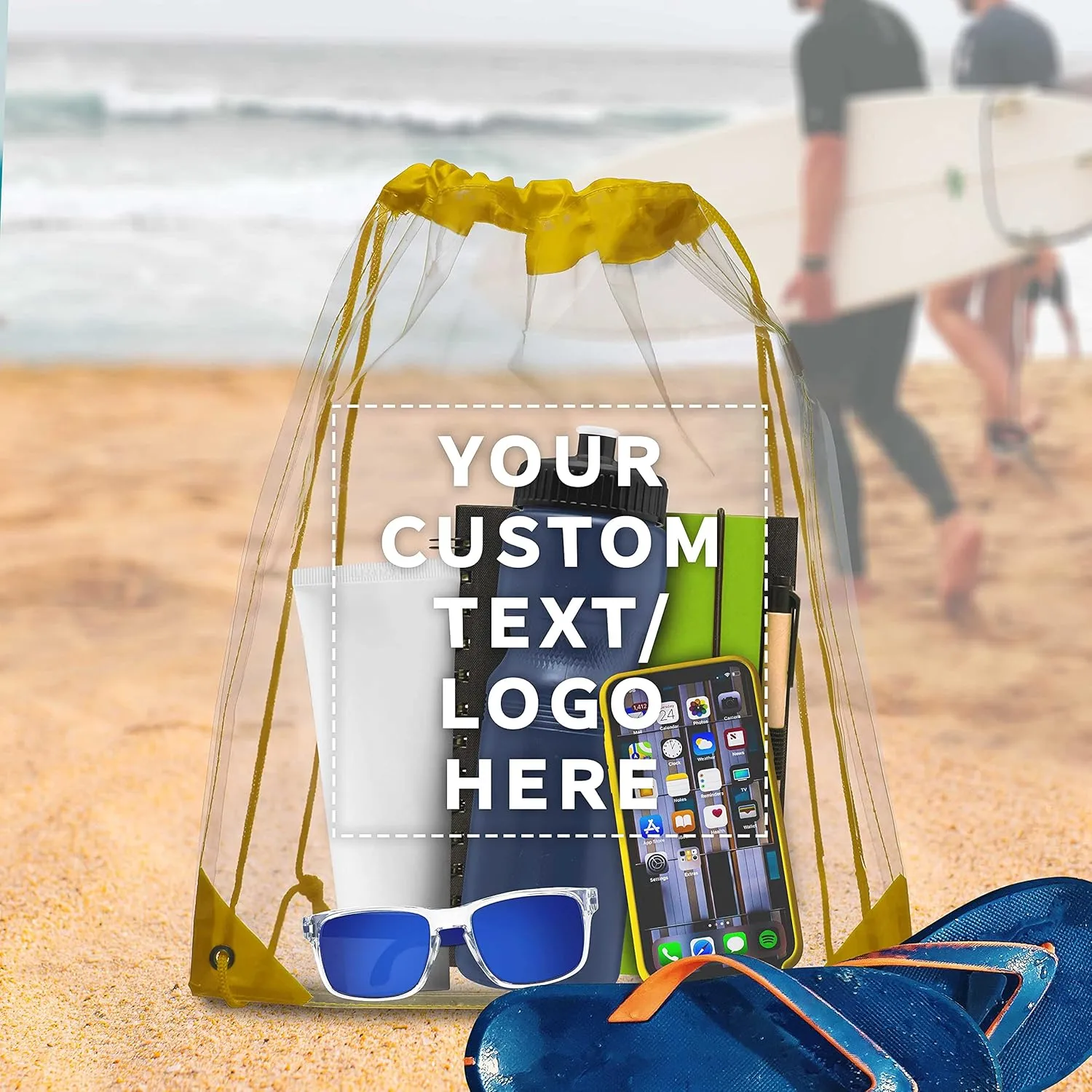 DISCOUNT PROMOS Plastic Drawstring Backpacks