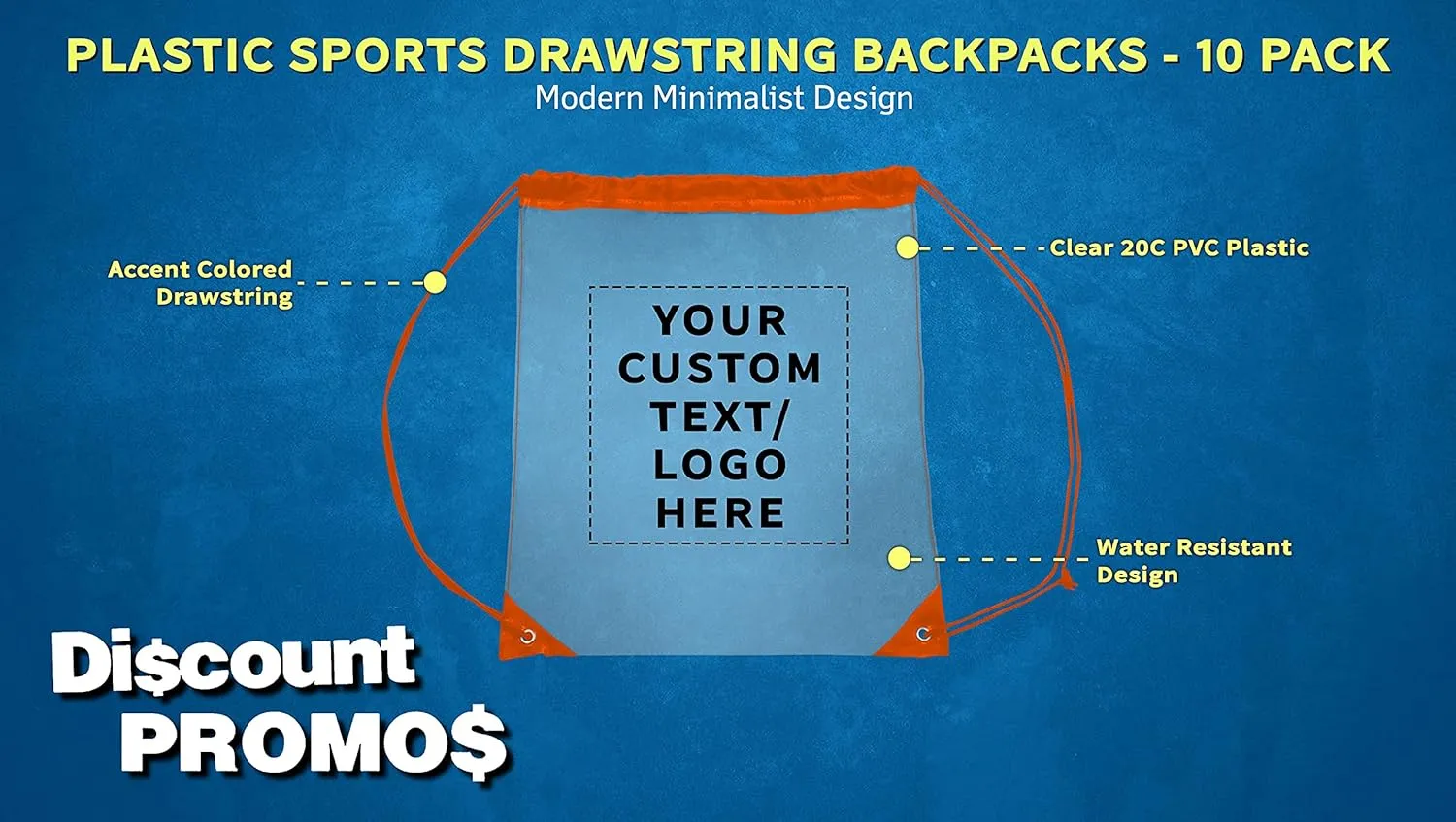 DISCOUNT PROMOS Plastic Drawstring Backpacks