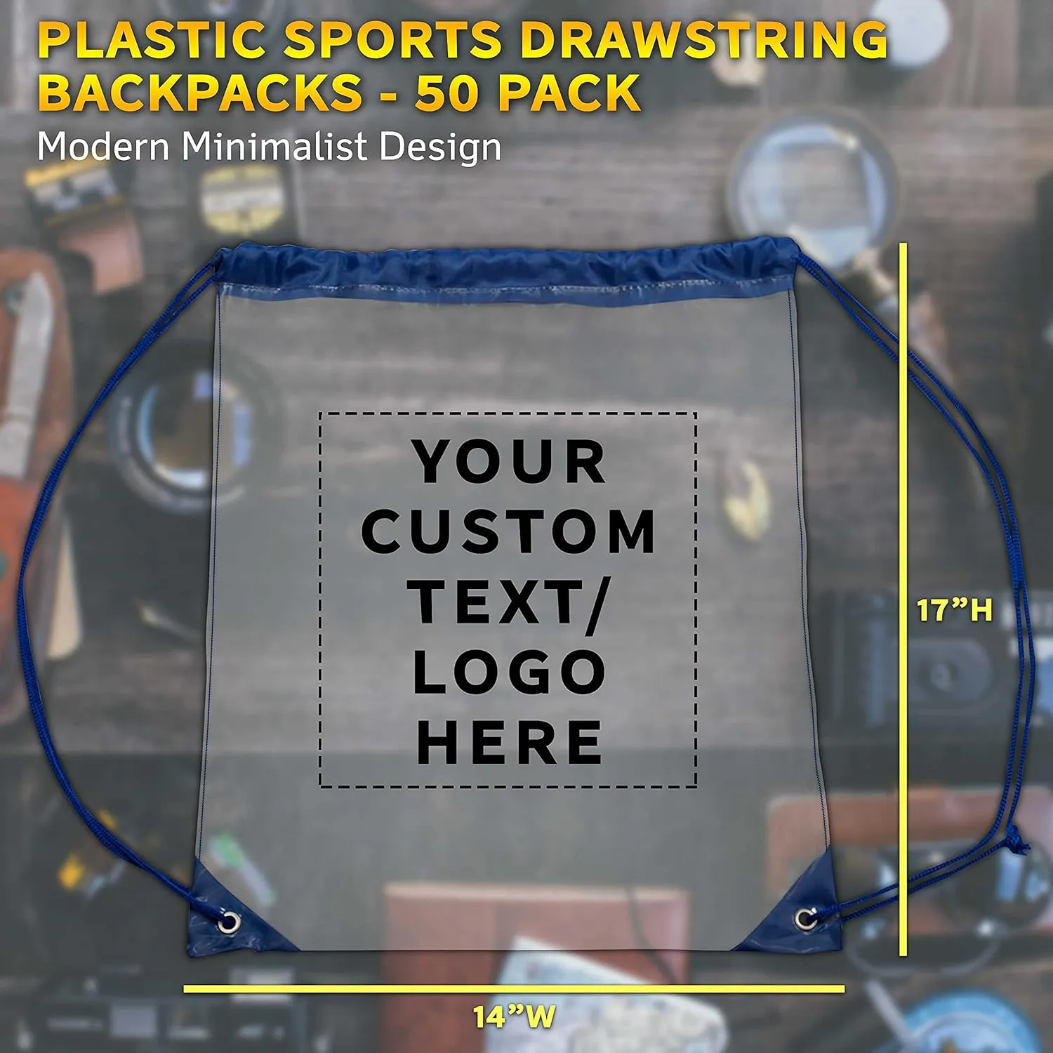 DISCOUNT PROMOS Plastic Drawstring Backpacks