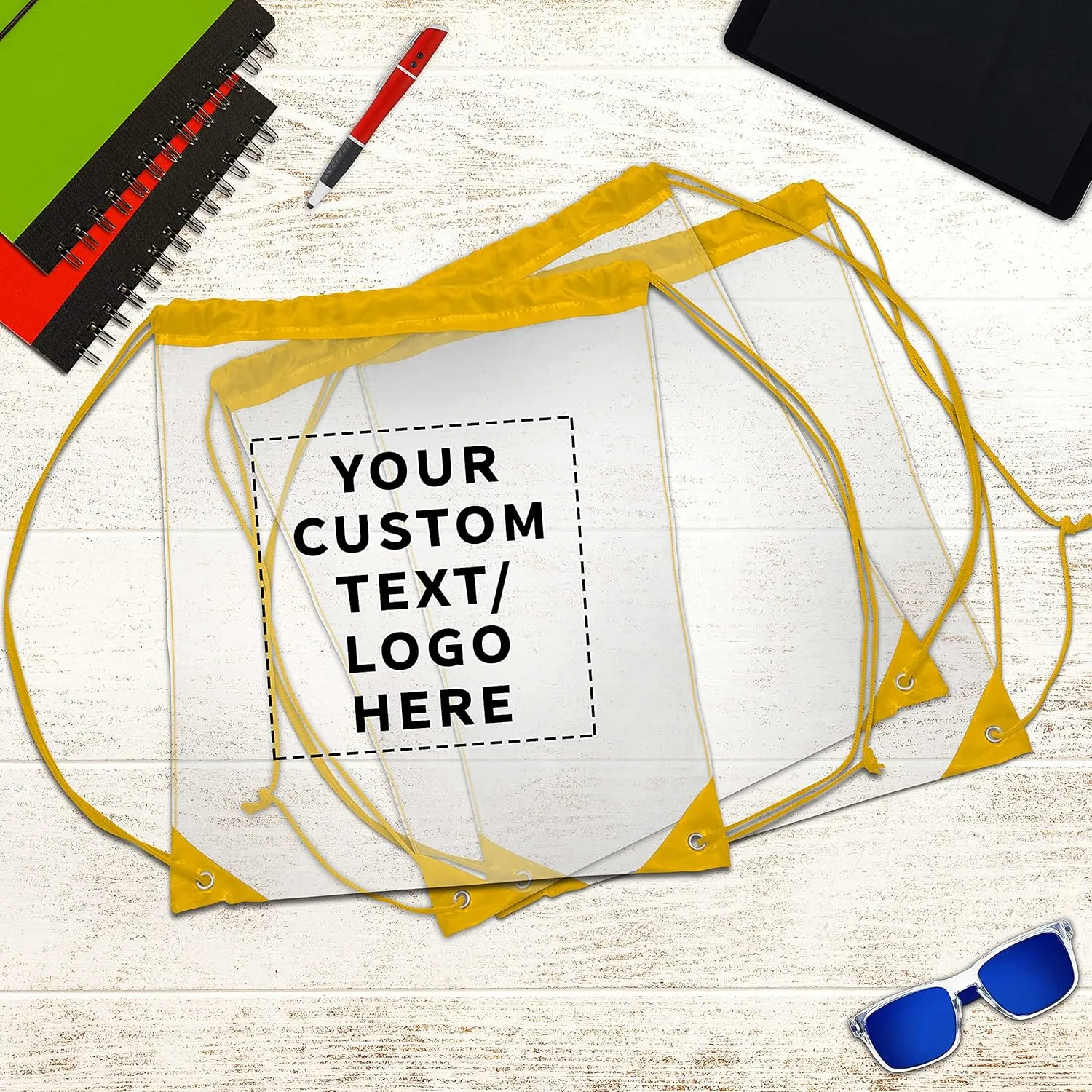 DISCOUNT PROMOS Plastic Drawstring Backpacks